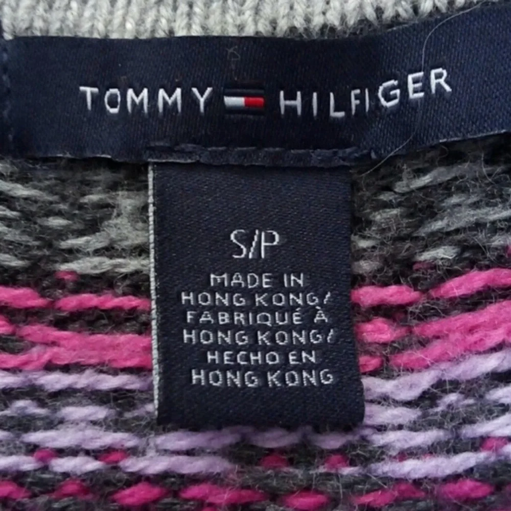 Tommy Hilfiger Small Cashmere Blend Fair Isle 3/4 Sleeve Cardigan